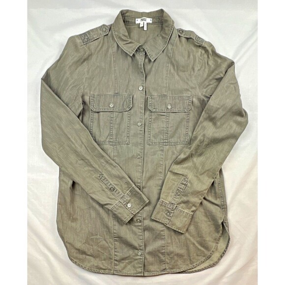PAIGE Tops - PAIGE Shirt Women’s Cotton Long Sleeve Gray Button-Up Pockets Medium
